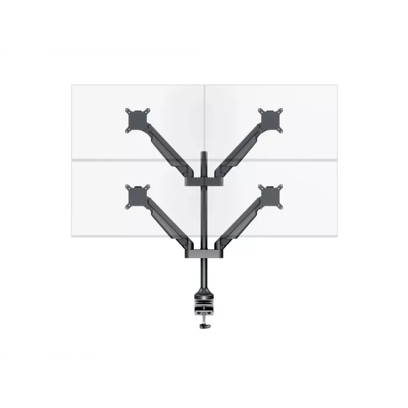 Monitora roka MULTIBRACKETS M VESA Gāzes Pacelšanas Rokas Quad Melns HD — skava/skrūve, 84 kg, VESA 75×75–100×100, 15 collas–32 collas, slīpums -45°–75°