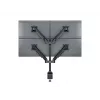 Monitora roka MULTIBRACKETS M VESA Gāzes Pacelšanas Rokas Quad Melns HD — skava/skrūve, 84 kg, VESA 75×75–100×100, 15 collas–32 collas, slīpums -45°–75°