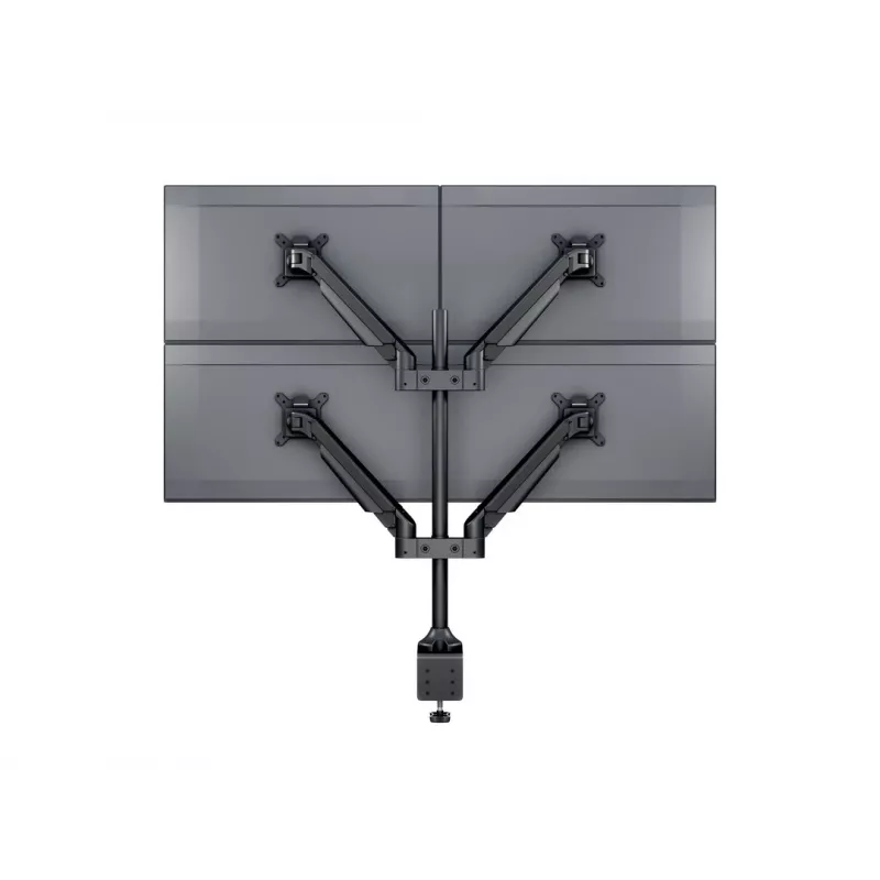 Monitora roka MULTIBRACKETS M VESA Gāzes Pacelšanas Rokas Quad Melns HD — skava/skrūve, 84 kg, VESA 75×75–100×100, 15 collas–32 collas, slīpums -45°–75°