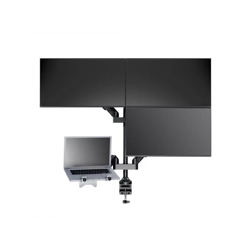 Monitora roka MULTIBRACKETS M VESA Gāzes Pacelšanas Rokas Quad Melns HD — skava/skrūve, 84 kg, VESA 75×75–100×100, 15 collas–32 collas, slīpums -45°–75°
