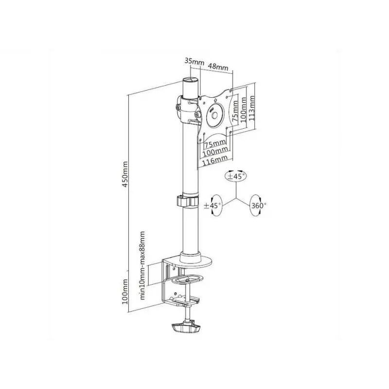 Galda stiprinājums Multibrackets M Deskmount Basic Single