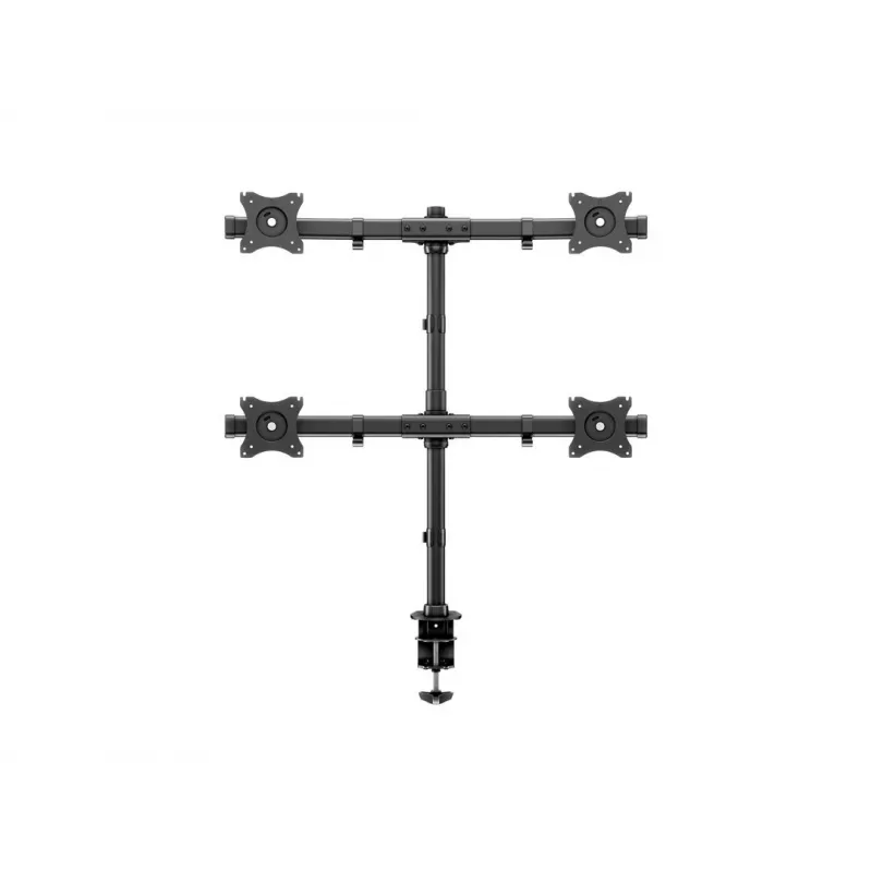 Multibrackets M Deskmount Basic Quad, Clamp/Skrūvējams, 32 kg, 38.1 cm (15 inch), 68.6 cm (27 inch), 100 x 100 mm, Melns