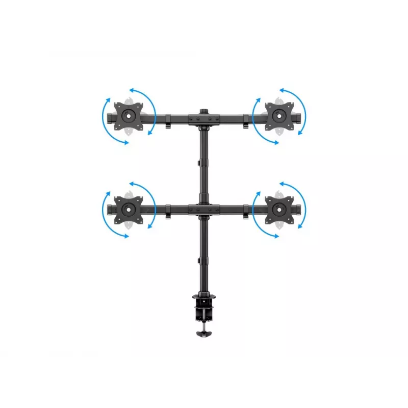 Multibrackets M Deskmount Basic Quad, Clamp/Skrūvējams, 32 kg, 38.1 cm (15 inch), 68.6 cm (27 inch), 100 x 100 mm, Melns