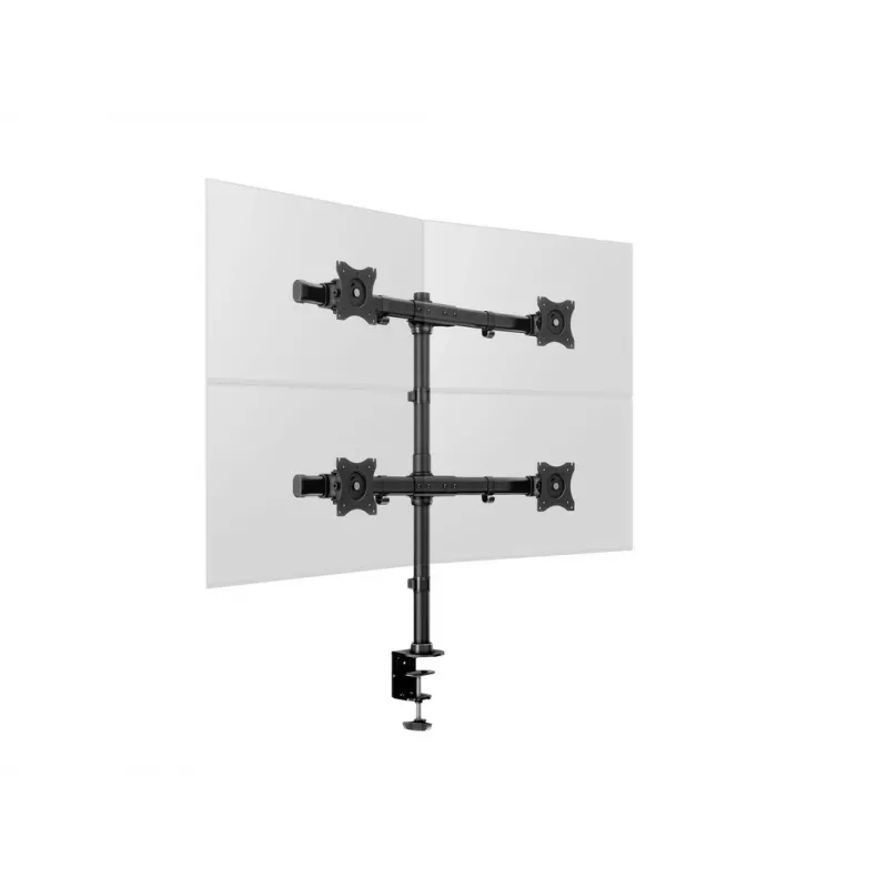Multibrackets M Deskmount Basic Quad, Clamp/Skrūvējams, 32 kg, 38.1 cm (15 inch), 68.6 cm (27 inch), 100 x 100 mm, Melns