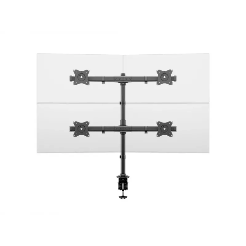 Multibrackets M Deskmount Basic Quad, Clamp/Skrūvējams, 32 kg, 38.1 cm (15 inch), 68.6 cm (27 inch), 100 x 100 mm, Melns