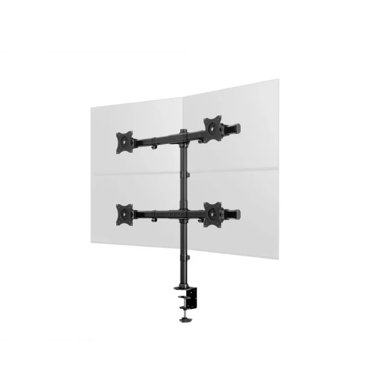 Multibrackets M Deskmount Basic Quad, Clamp/Skrūvējams, 32 kg, 38.1 cm (15 inch), 68.6 cm (27 inch), 100 x 100 mm, Melns