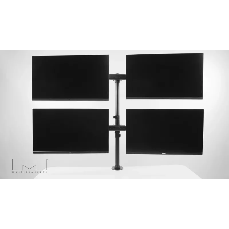 Multibrackets M Deskmount Basic Quad, Clamp/Skrūvējams, 32 kg, 38.1 cm (15 inch), 68.6 cm (27 inch), 100 x 100 mm, Melns