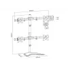 Multibrackets M Deskstand Basic Quad brīvstāvošs statīvs 4 monitoriem 15-27 collas 32 kg