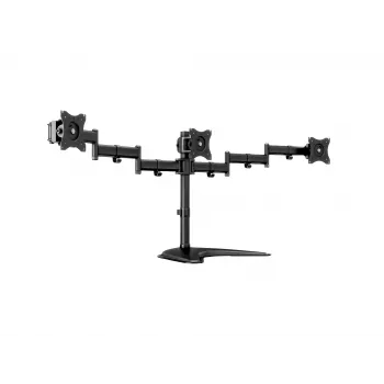Galda monitoru statīvs MULTIBRACKETS M Deskstand Basic Triple — 3 displejiem, VESA 75x75–100x100, līdz 24 kg, 15–27 collu ekrāniem, melns