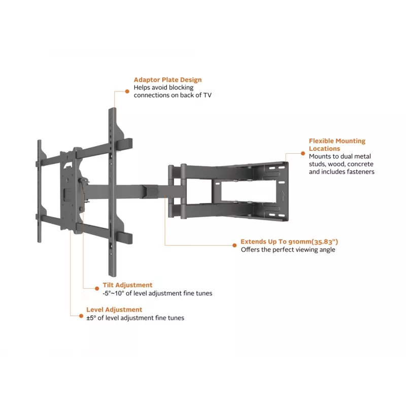 Multibrackets M Universāla garā rokas svira 910mm HD, Dual