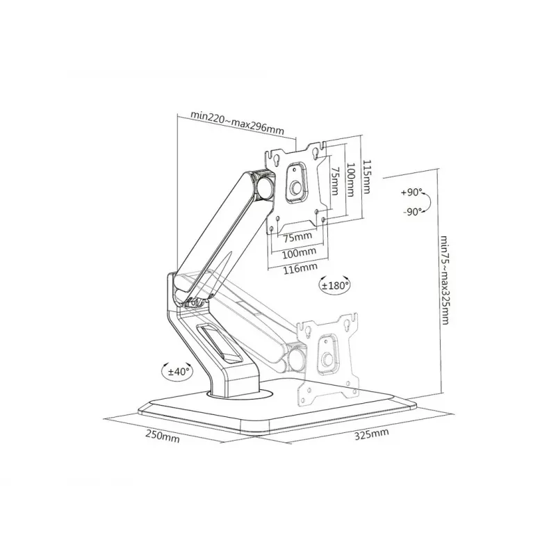 Multibrackets M Deskstand Touch Basic – brīvi stāvošs galda statīvs skārienekrāniem un AIO datoriem