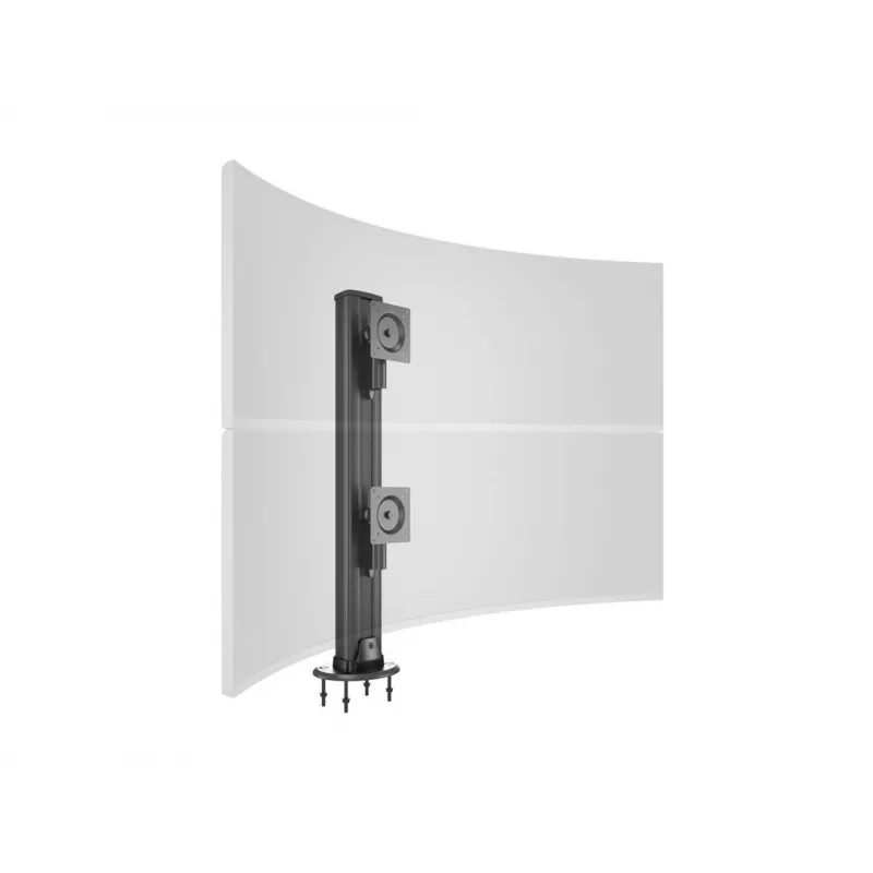 Grommet pamatne MULTIBRACKETS M Deskmount HD — alumīnija korpuss, melna, Ø 21 cm, H 40 mm, 500 g