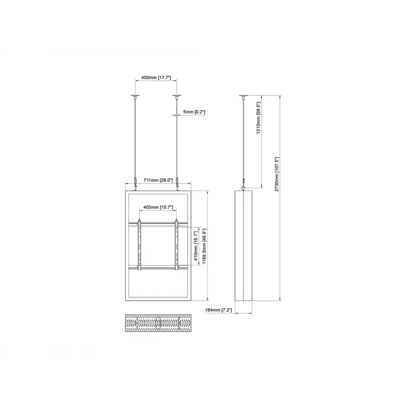 Multibrackets M Pro Series korpuss 50 inch sienas melns tērauds ainava/portrets