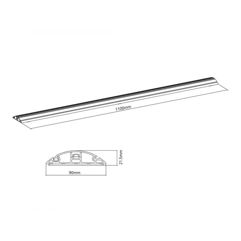 Multibrackets M Kabeļa pārsegs Grīdas Alumīnijs - 139mm P - 1100mm G