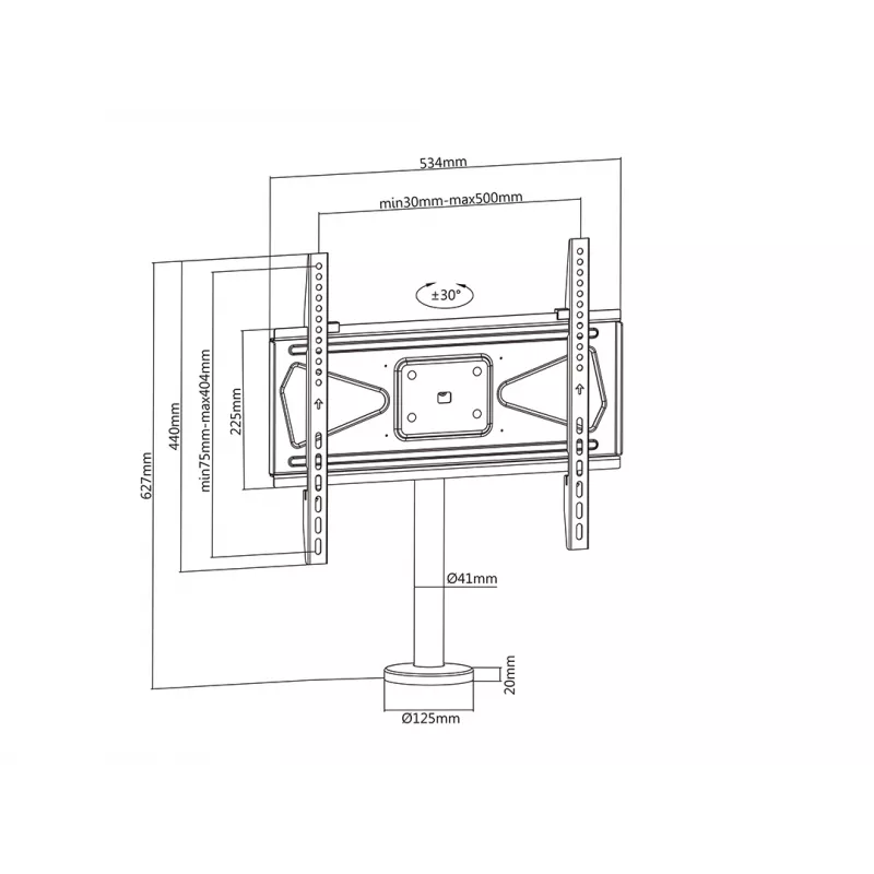 Multibrackets M VESA Bolt Down TV stiprinājums Turn 400 MAX 30 kg 23-55 collas