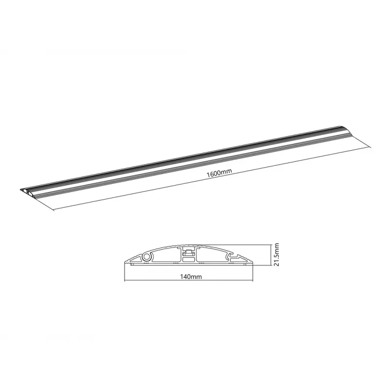 Multibrackets M Kabeļa Segums Grīdai Melns - 139mm P - 1600mm G
