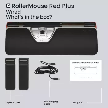 Contour Design RollerMouse Red Plus vadu ergonomiskā pele USB-C 2800 DPI
