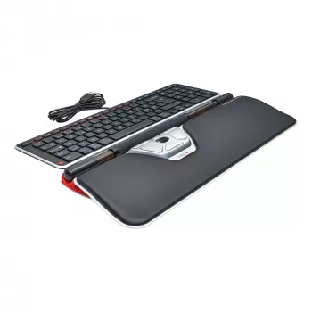 Contour Design RollerMouse Red Plus + Balance Wired, pilna izmēra (100%), vadu, USB, QWERTY, melna, pele iekļauta