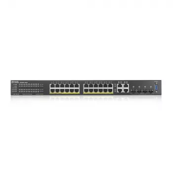 Zyxel GS2220-28HP-EU0101F pārvaldāms tīkla slēdzis L2 Gigabit Ethernet (10/100/1000) Power over Ethernet (PoE) Melns