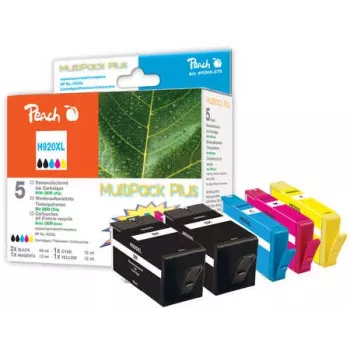 Peach 319222 tintas kasetne 5 gab. Augstas (XL) ietilpības Melns, Ciāns, Fuksīns, Dzeltens