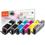 Peach 320523 tintas kasetne 6 gab. Komplekts (XL) Augstas ražības Melna, Ciāna, Pelēka, Fuksīna, Dzeltena