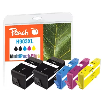 Peach PI300-865 saderīga tintes kasetne 5 gab. Augstas (XL) ietilpības Melna, Ciāna, Fuksīna, Dzeltena