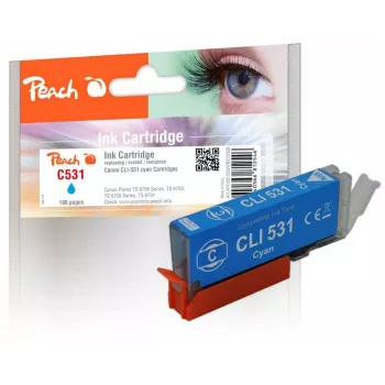 Peach PI100-500 Cyan tintas kasetne, standarta ietilpība, 1 gab.