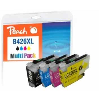 Peach PI500-395 tintas kasetne 4 gab. Kompatibla Augstas (XL) ietilpibas Melna, Ciāna, Magenta, Dzeltena