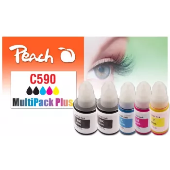 Peach 321339 tintes kasetne 5 gab. Standarta ietilpība Melna, Ciāna, Fuksīna, Dzeltena
