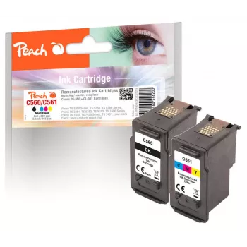 Peach 321029 tintas kasetne 2 gab. Savietojama Standarta ietilpiba Melna, Ciāna, Fuksīna, Dzeltena