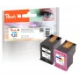 Peach PI300-948 tintas kasetne 2 gab. Savietojama Melna, Fuksīna, Dzeltena, Ciāna
