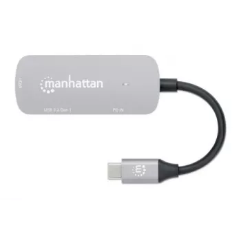 Manhattan USB-C 3-in-1 Docking Converter ar Power Delivery 100W, alumīnija korpuss
