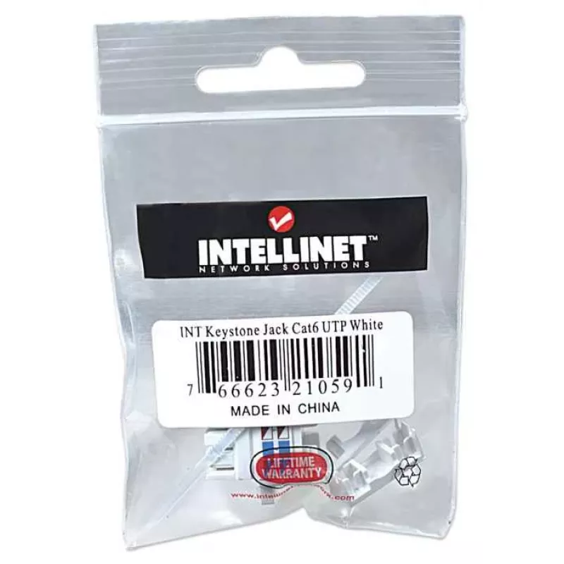 Intellinet Keystone Jack, Cat6, UTP, Punch-down, Balts, Plakans