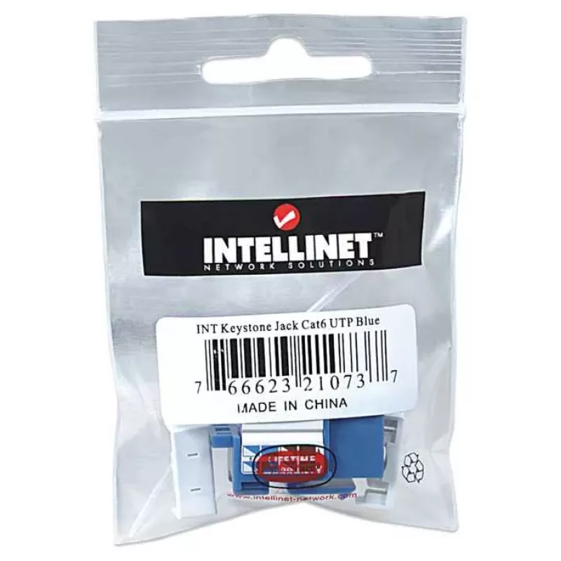 Intellinet Keystone Jack, Cat6, UTP, Punch-down, Zils