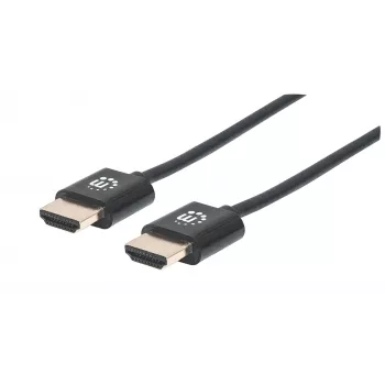 Manhattan HDMI kabelis ar Ethernet (Ultra Thin), 4K@60Hz (Premium High Speed), 1m, vīrietis-vīrietis, melns