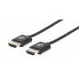 Manhattan HDMI kabelis ar Ethernet (Ultra Thin), 4K@60Hz (Premium High Speed), 1m, vīrietis-vīrietis, melns