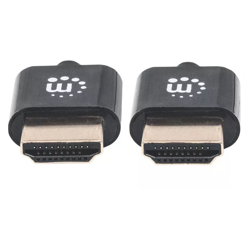 Manhattan HDMI kabelis ar Ethernet (Ultra Thin), 4K@60Hz (Premium High Speed), 1m, vīrietis-vīrietis, melns