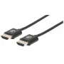Manhattan HDMI kabelis ar Ethernet (Ultra Thin), 4K@60Hz (Premium High Speed), 1.8m, vīriešu-vīriešu, melns