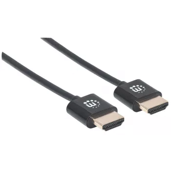 Manhattan HDMI kabelis ar Ethernet (Ultra Thin), 4K@60Hz (Premium High Speed), 1.8m, vīriešu-vīriešu, melns