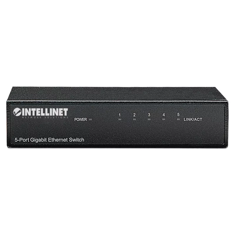 Intellinet 5-Port Gigabit Ethernet Slēdzis, darbvirsmas izmērs, metāla korpuss, IEEE 802.3az (energoefektīvs Ethernet)