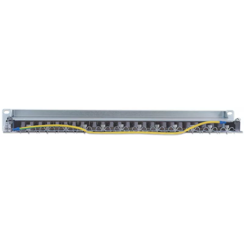 Intellinet Patch Panel, Cat6, FTP, 24-Portu, 1U, Ekranēts, 90° Augšējā Ieeja, Pelēks