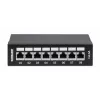 Intellinet Sadales panelis, Cat6a, FTP, 8 porti, galda, ekranēts, 90° augšējie spailes, melns