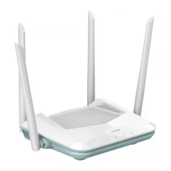 D-Link EAGLE PRO AI AX1500 viedais maršrutētājs, Gigabit Ethernet, divjoslu (2.4 GHz / 5 GHz), balts