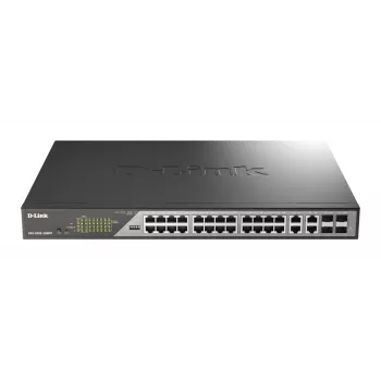 D-Link DSS-200G-28MPP tīkla slēdzis Pārvaldāms L2 Gigabit Ethernet (10/100/1000) Power over Ethernet (PoE) 1U Pelēks