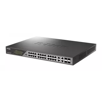 D-Link DSS-200G-28MPP tīkla slēdzis Pārvaldāms L2 Gigabit Ethernet (10/100/1000) Power over Ethernet (PoE) 1U Pelēks