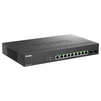 D-Link DMS-1250-10SP/E tīkla slēdzis, pārvaldāms, 2.5G Ethernet (100/1000/2500), PoE, melns