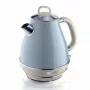 Ariete 2869 Vintage elektriskā tējkanna, nerūsējošais tērauds, 1,7 L, automātiska izslēgšanās, 2000 W, ūdenim, tējai un zāļu tējām, pasteļzila