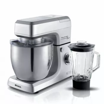 Ariete 1598 Gourmet Professional 7L Metāla planetārais mikseris ar blenderi - Nerūsējošā tērauda bļoda - 7 L - Stikla krūze - 1200 W - 6 ātrumi