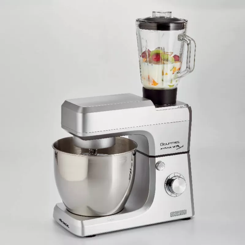 Ariete 1598 Gourmet Professional 7L Metāla planetārais mikseris ar blenderi - Nerūsējošā tērauda bļoda - 7 L - Stikla krūze - 1200 W - 6 ātrumi