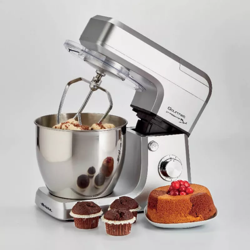 Ariete 1598 Gourmet Professional 7L Metāla planetārais mikseris ar blenderi - Nerūsējošā tērauda bļoda - 7 L - Stikla krūze - 1200 W - 6 ātrumi